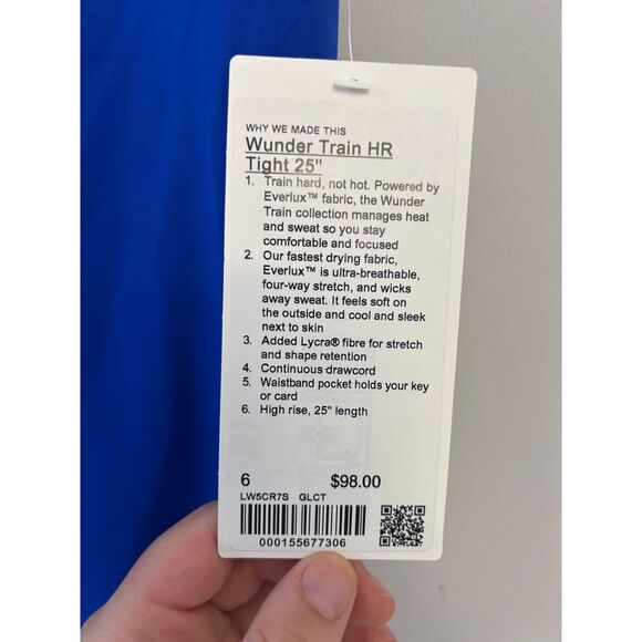 NWT Lululemon Wunder Train HR Tight size 6 25" Galactic Cobalt - Picture 3 of 5
